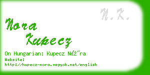 nora kupecz business card